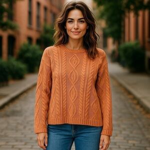 Orange Cable Knit Sweater
New
